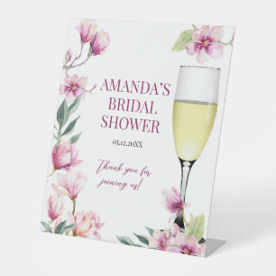 Magnolia Brunch and Bubbly Bridal Shower Pedestal Sign