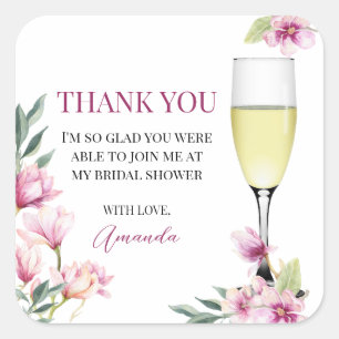 Magnolia Brunch and Bubbly Thank You Square Sticker