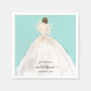 Magnolia Brunette Bride Bridal Shower Napkins