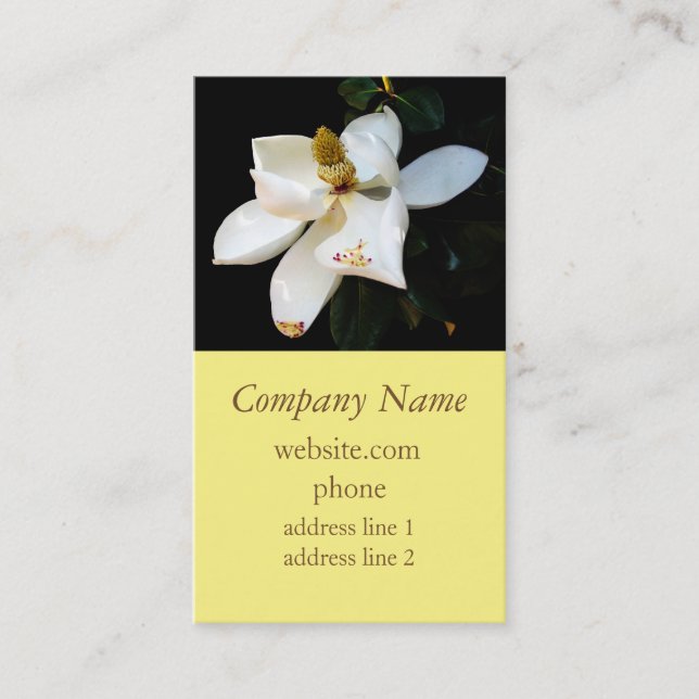 magnolia business card template nature photography (Front)