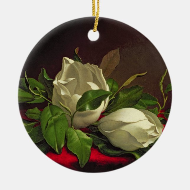 Magnolia Ceramic Ornament (Front)