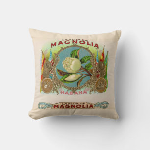 Magnolia Cigar Box Label Cushion