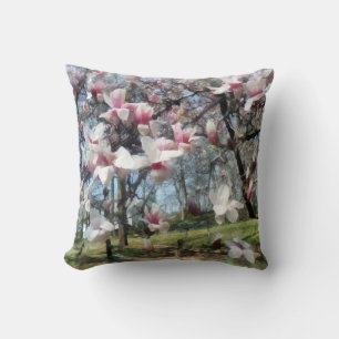 Magnolia Closeup by Fence Cushion