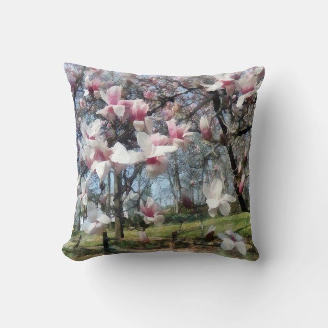 Magnolia Closeup by Fence Cushion (Front)
