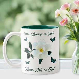 Magnolia Coffee Mugs, Personalised or Transfer Two-Tone Coffee Mug