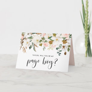 Magnolia Cotton Garland Will You Be My Page Boy Card