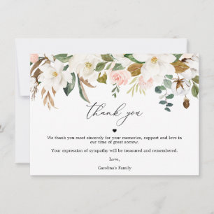 Magnolia Cotton Thank You Card Celebration Of Life