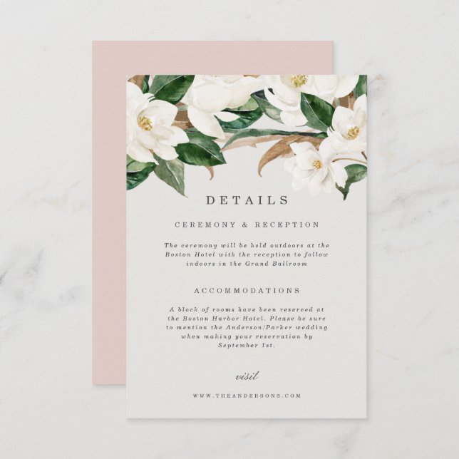 Magnolia Details Card (Front/Back)