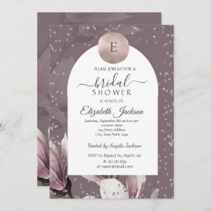 Magnolia Diamonds Monogram Bridal Shower   Invitation