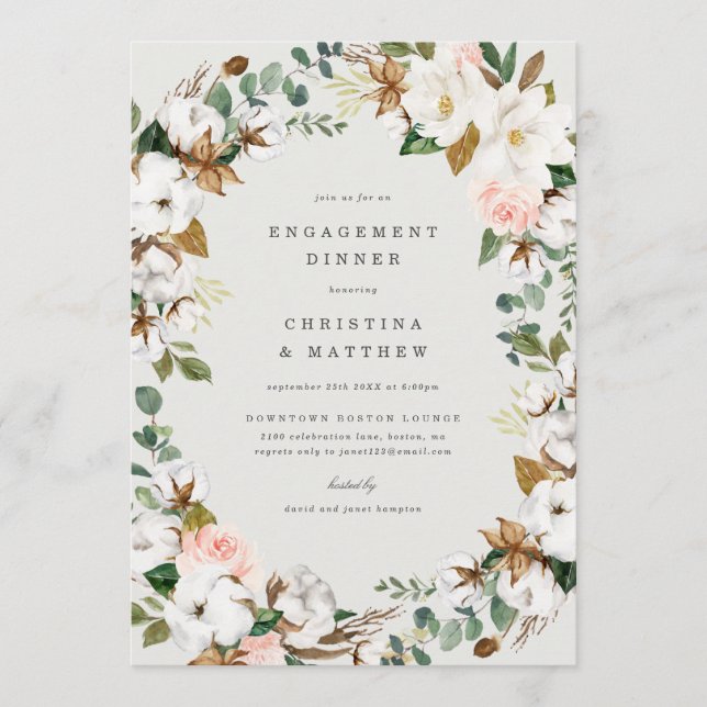 Magnolia Engagement Dinner Invite (Front)