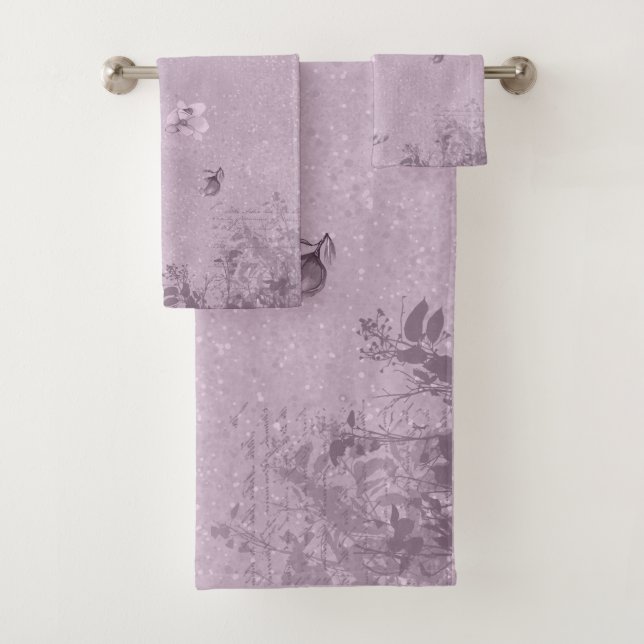 Magnolia & Ephemera  Elements In On Thistle Colour Bath Towel Set (Insitu)
