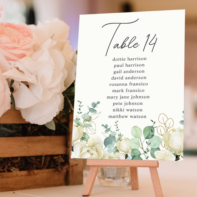 Magnolia Eucalyptus Table Number Seating Chart (Magnolia Eucalyptus Table Number Seating Chart)