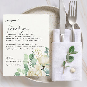 Magnolia Eucalyptus Thank You Reception Card
