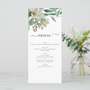 Magnolia Eucalyptus Watercolor Elegant Wedding Menu