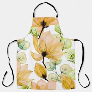 Magnolia Eucalyptus: Watercolor Seamless Print Apron