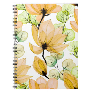 Magnolia Eucalyptus: Watercolor Seamless Print Notebook