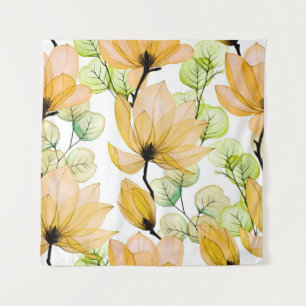 Magnolia Eucalyptus: Watercolor Seamless Print Tapestry