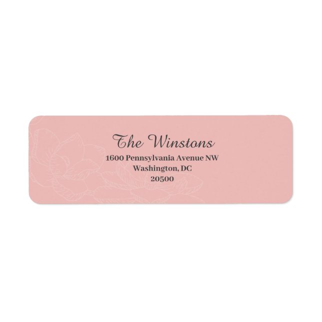 Magnolia Fairy Tale pale pink Return Address Lable Label (Front)