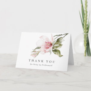 Magnolia Floral Bridesmaid Thank You Card