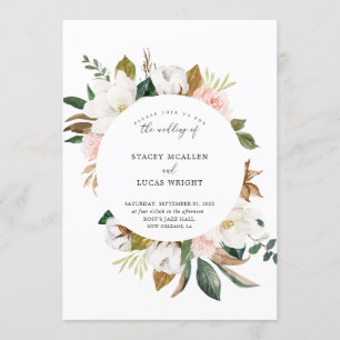 Magnolia  Floral Invitations