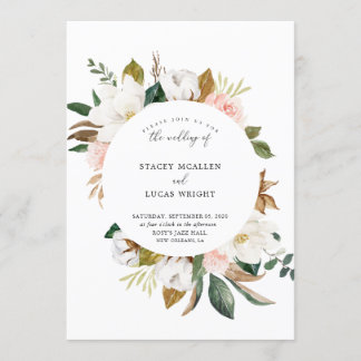 Magnolia Floral Invitations