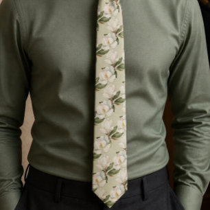 Magnolia Floral Neck Tie