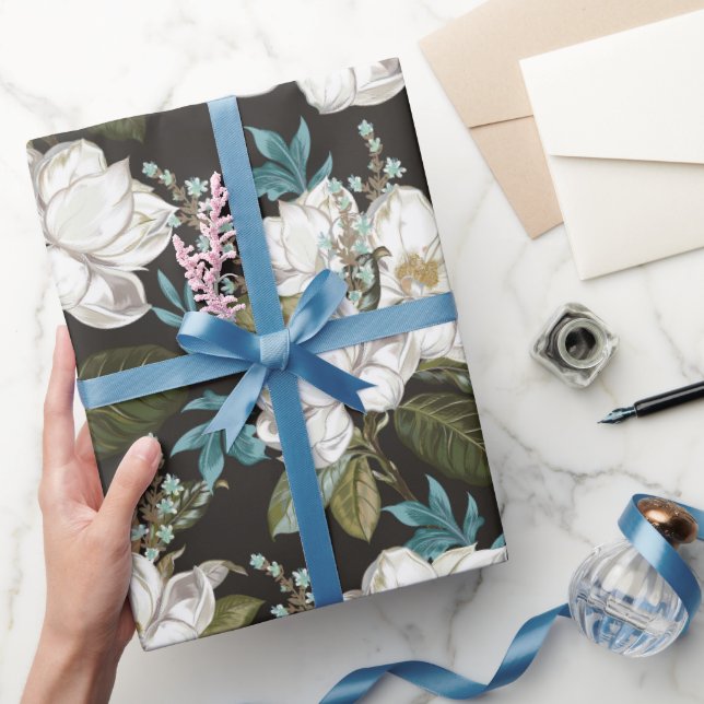 Magnolia Floral Pattern  Wrapping Paper (Gifting)