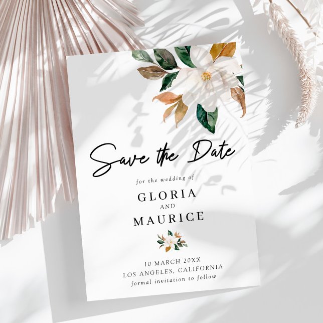 Magnolia floral Save the Date (Creator Uploaded)