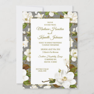 Magnolia Floral Wedding Invitation