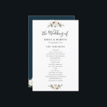 magnolia floral wedding program<br><div class="desc">Lovely white magnolia watercolor flowers with elegant text and colours. The features of this program can be personalised.</div>
