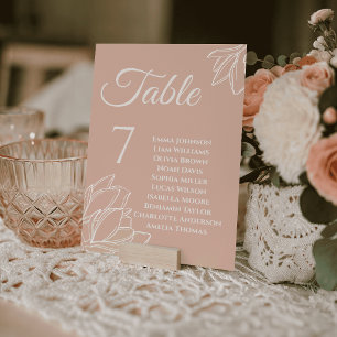 Magnolia Floral Wedding Table Cards Seating Plan