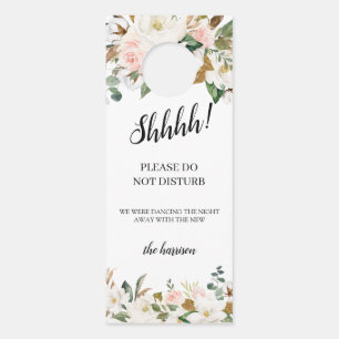 Magnolia Floral Wedding Welcome Do Not Disturb Door Hanger