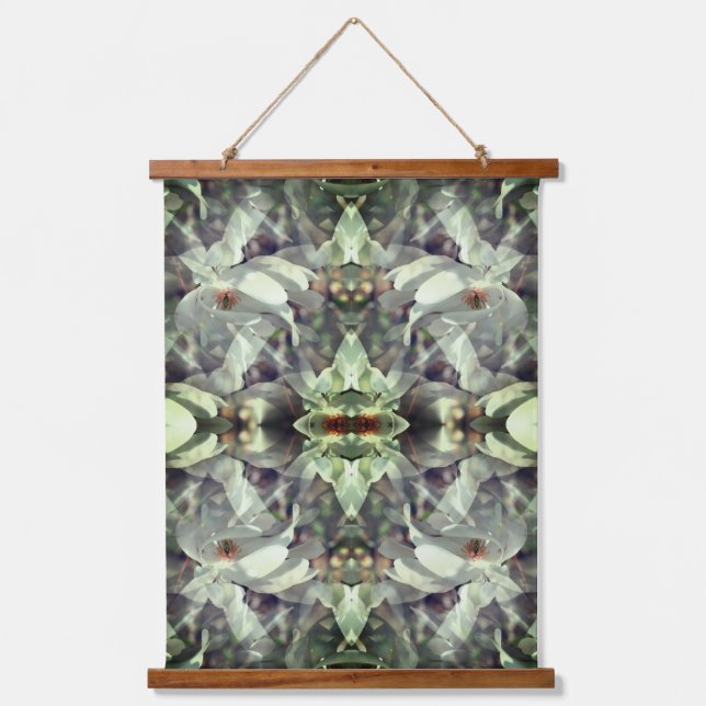 Magnolia Flower Blossoms Multiplied Abstract  Hanging Tapestry (Front)