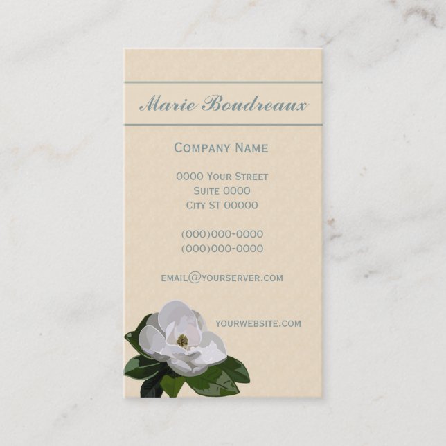 Magnolia Flower Business Card (Front)
