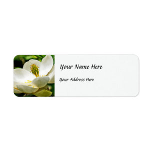 Magnolia Flower Close Up Return Address Label