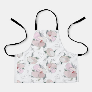 magnolia flower illustration apron