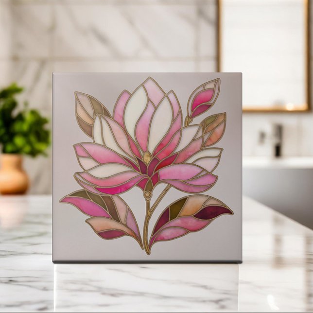Magnolia Flower Mosaic Ceramic Tile (Creator Uploaded)