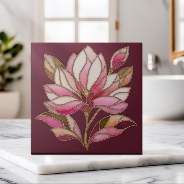 Magnolia Flower Mosaic Ceramic Tile (Creator Uploaded)