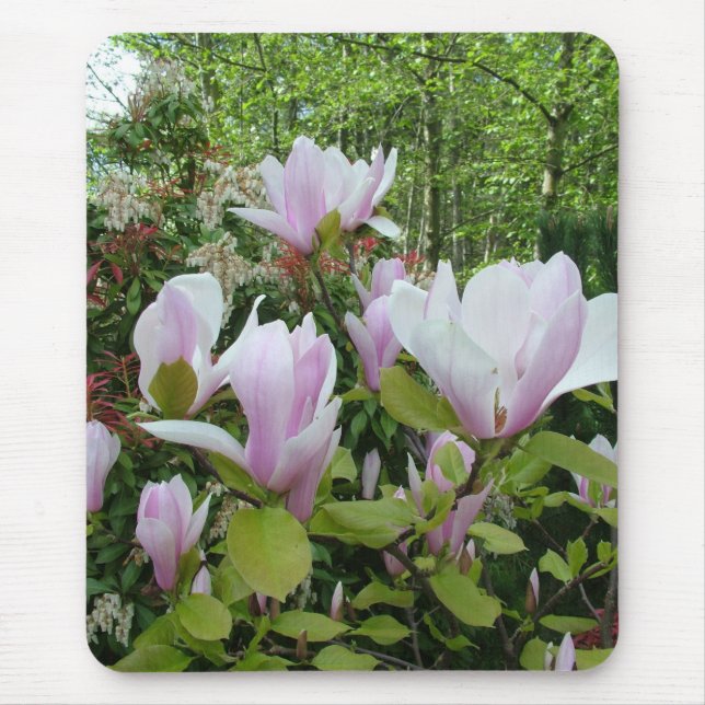 magnolia flower mouse pad (Front)
