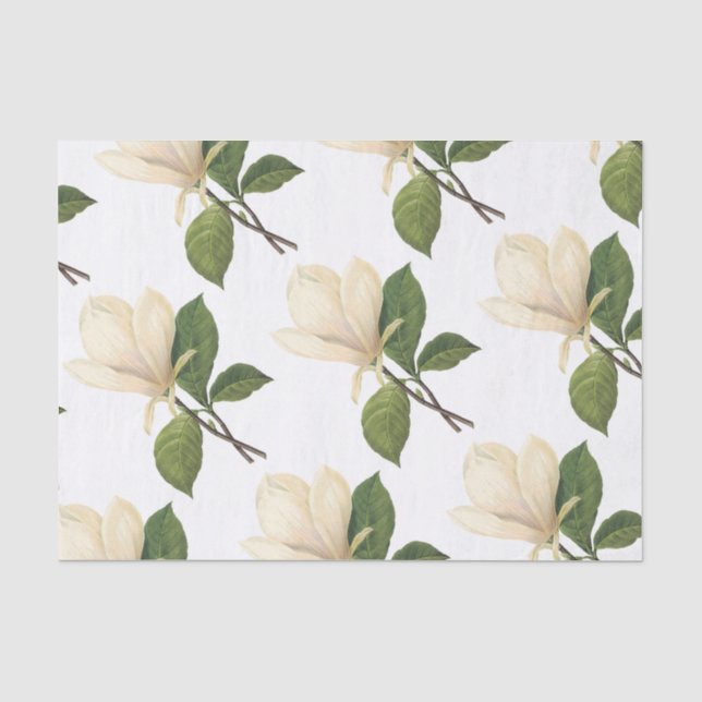 Magnolia Flower Pattern Tissue Paper (Front)