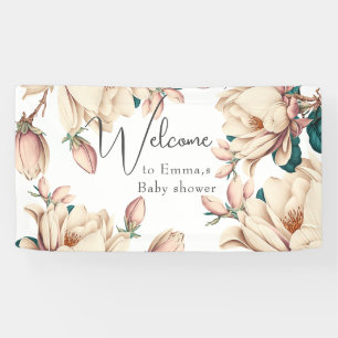 Magnolia flower petals banner