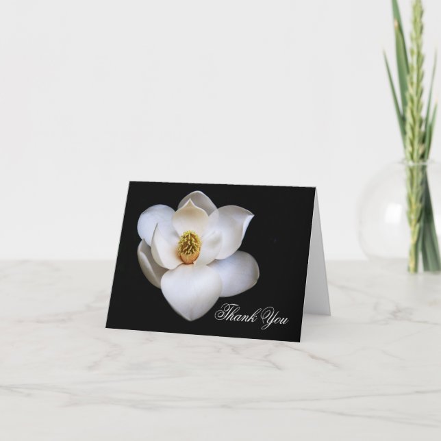 Magnolia Flower Thank You Notes Blank Inside (Front)