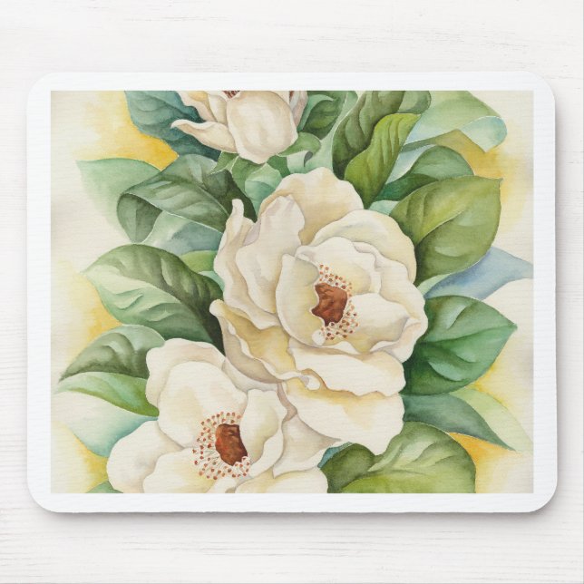 Magnolia Flower Watercolor Art - Multi Mouse Pad (Front)