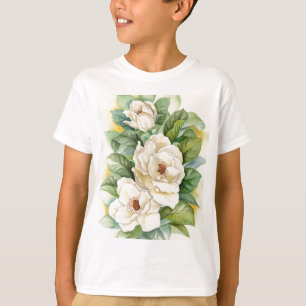 Magnolia Flower Watercolor Art - Multi T-Shirt