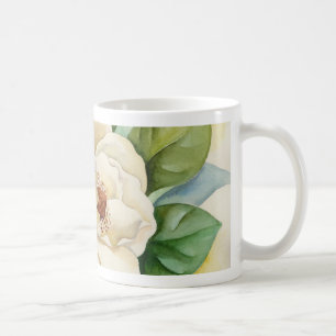 Magnolia Flower Watercolor Painting Coffee Mug