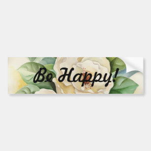 Magnolia Flower Watercolor Panting Bumper Sticker
