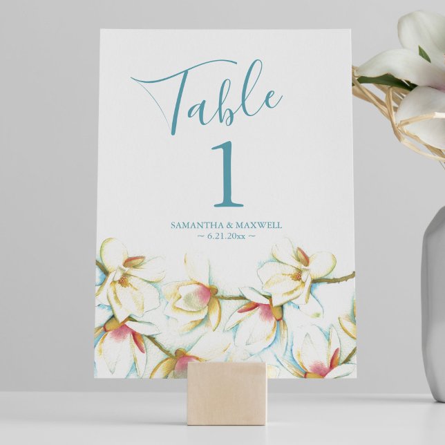 Magnolia Flower Wedding Table Number (Creator Uploaded)