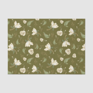 Magnolia Flowers and Leaves Botanical Nature  Tissue Paper