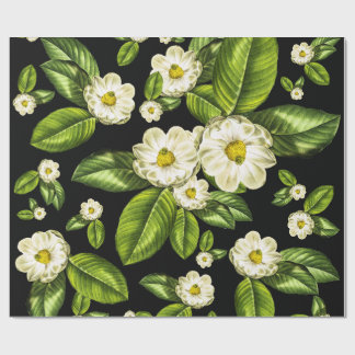 Magnolia Flowers Botanical Wrapping Paper