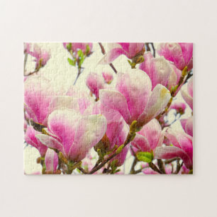 Magnolia Flowers Floral Botanical Blossom Chic Jigsaw Puzzle